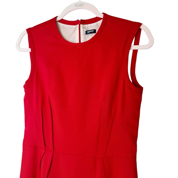 Jill Sander Red Sheath Dress Size Euro 36/US Size 2 - Picture 4 of 9